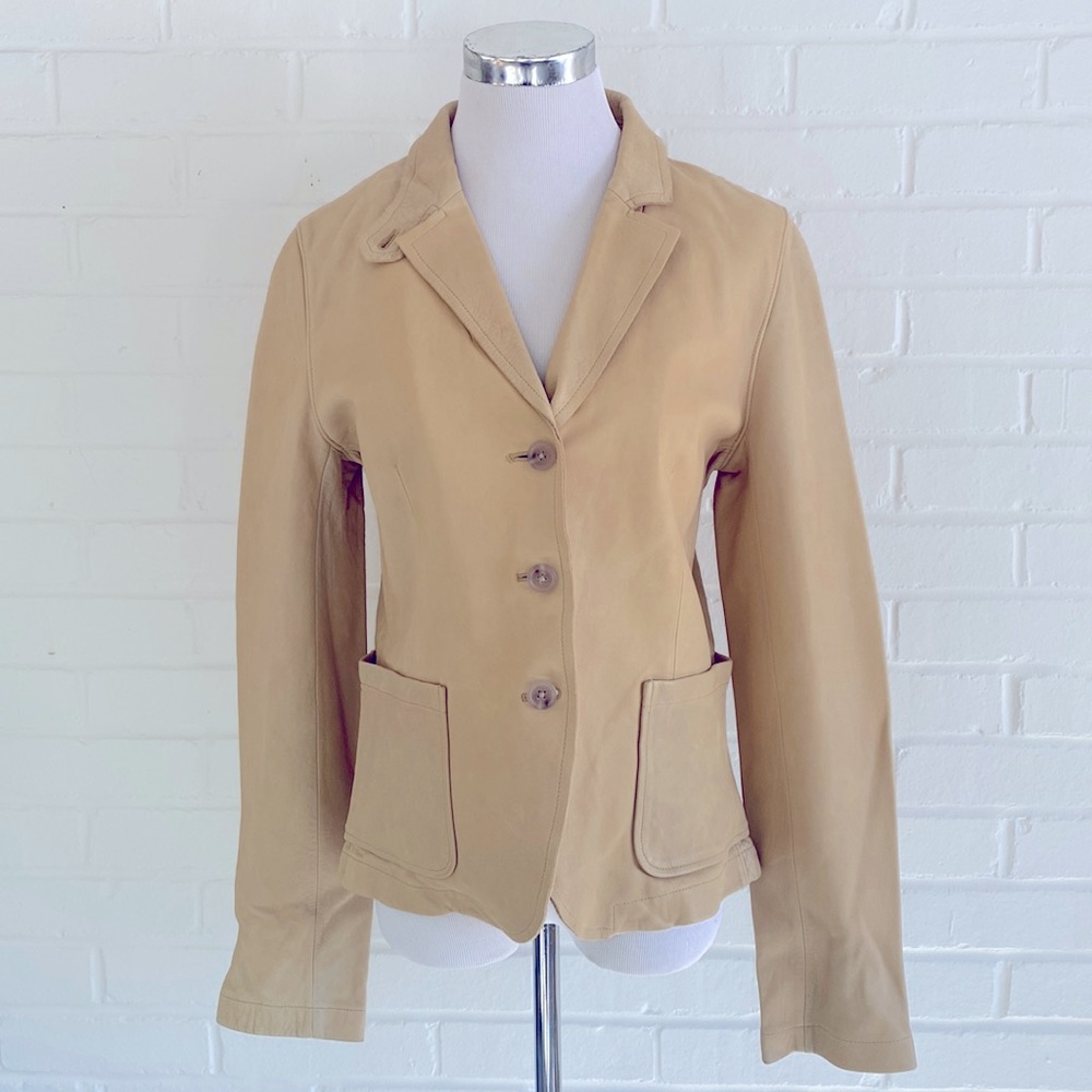J.Crew Vintage Fitted Leather Jacket $695 M Sahara
